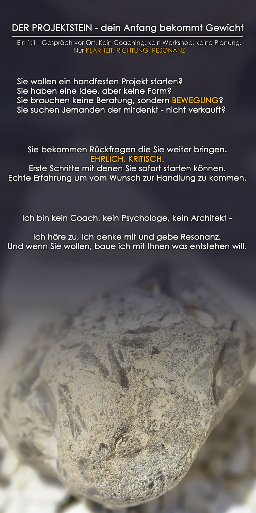Projektstein Text